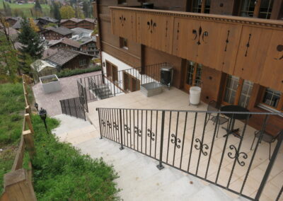 Aussengeländer in Schmiedeeisen